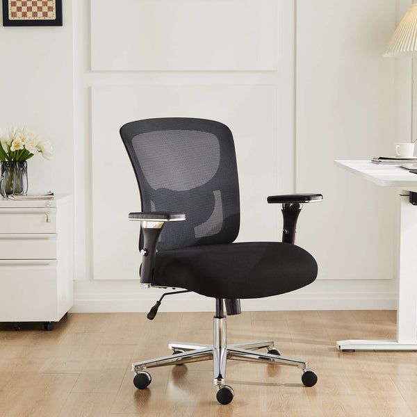 Sweetcrispy Office Chair with Adjustable Lumbar Support Oversized Cushion