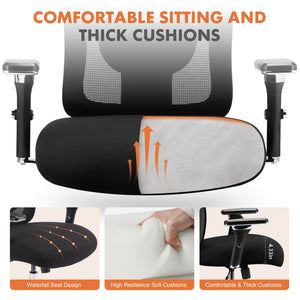 Sweetcrispy Office Chair with Adjustable Lumbar Support Oversized Cushion