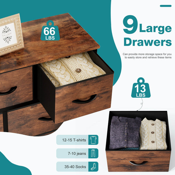 9 Drawer Storage Cabinet21#color_brown