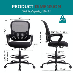 Sweetcrispy Tall Office Chair Height Adjustable