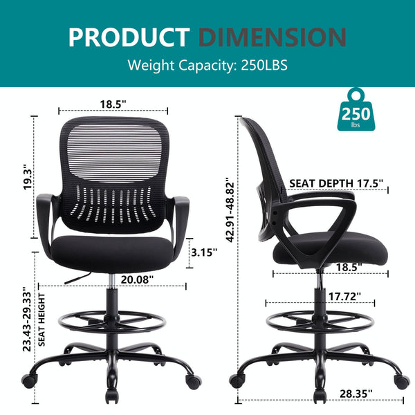 Sweetcrispy Tall Office Chair Height Adjustable