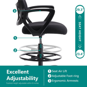 Sweetcrispy Tall Office Chair Height Adjustable