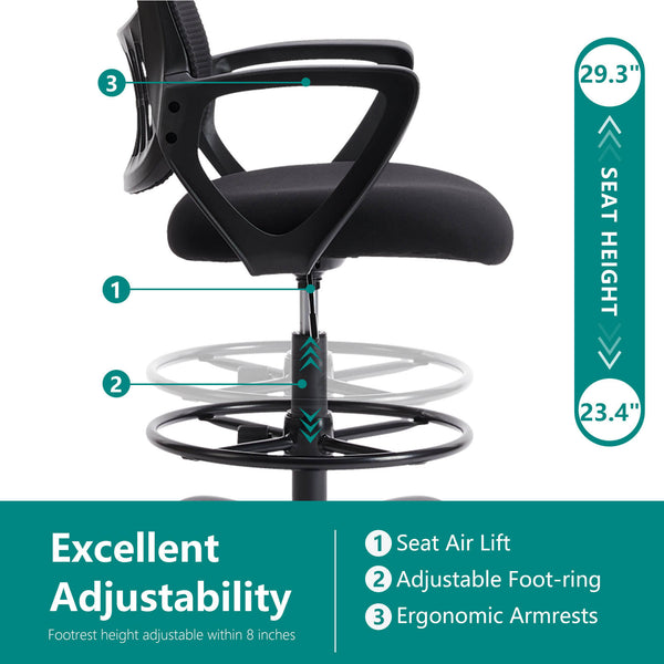 Sweetcrispy Tall Office Chair Height Adjustable