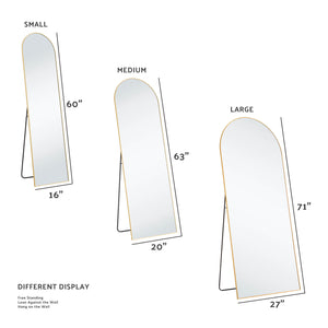Sweetcrispy Floor Mirror with Slim Metal Frame for Bedroom