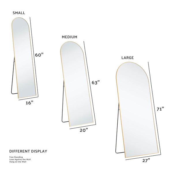 Sweetcrispy Floor Mirror with Slim Metal Frame for Bedroom