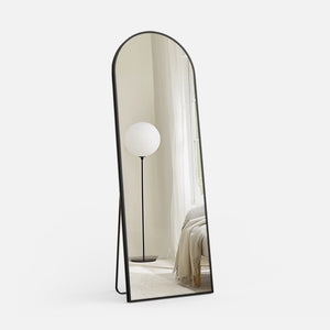Sweetcrispy Floor Mirror with Slim Metal Frame for Bedroom