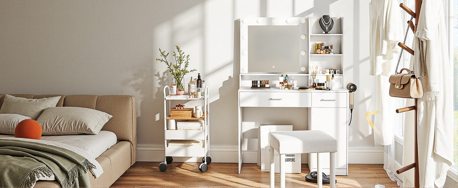 Illuminate Your Beauty Routine: The 3-Color LED Mirror Dresser Every Modern Home Needs