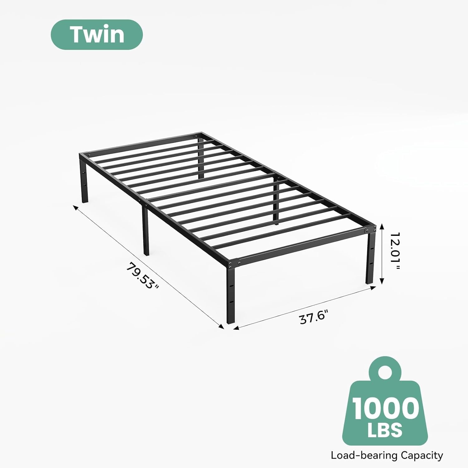 Sweetcrispy Heavy-Duty Metal Platform Bed Frame with Under-Bed Storage