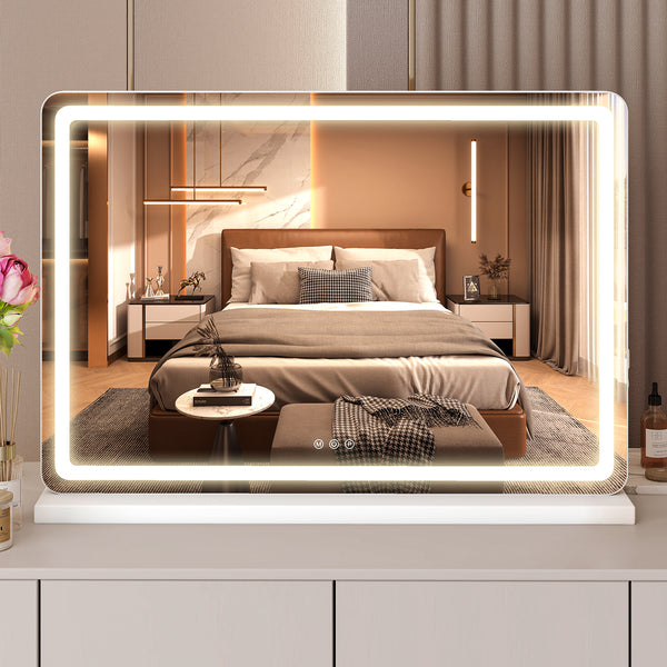Sweetcrispy Touchscreen LED-lit Makeup Mirror for Bedroom