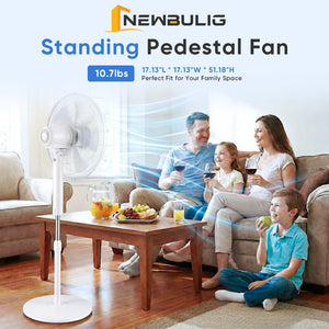 Sweetcrispy Pedestal Fan with Remote Control