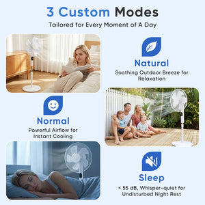 Sweetcrispy Pedestal Fan with Remote Control
