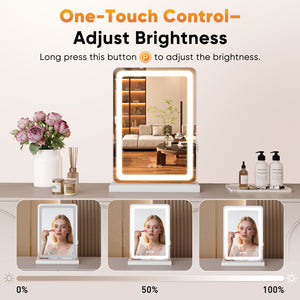 Sweetcrispy Touchscreen LED-lit Makeup Mirror for Bedroom