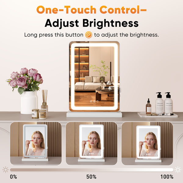 Sweetcrispy Touchscreen LED-lit Makeup Mirror for Bedroom