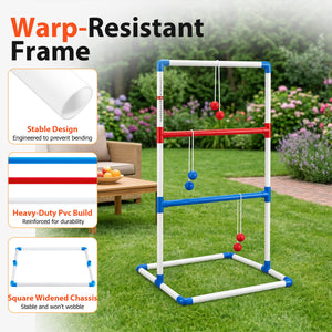 Sweetcrispy Ladder Ball Game Set Portable Ladder Toss for Backyard Tailgates Campsites and Family Fun