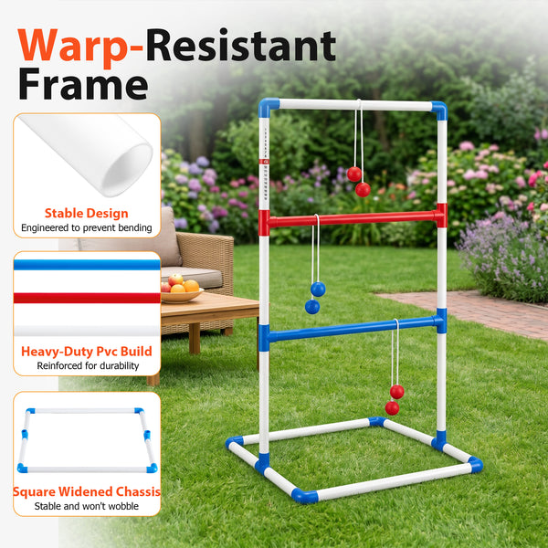 Sweetcrispy Ladder Ball Game Set Portable Ladder Toss for Backyard Tailgates Campsites and Family Fun