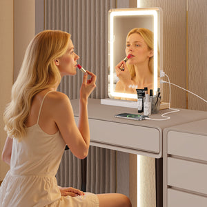 Sweetcrispy Touchscreen LED-lit Makeup Mirror for Bedroom
