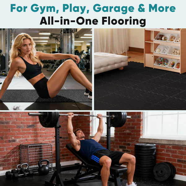 Sweetcrispy Interlocking Gym Floor Tiles for Home Gym