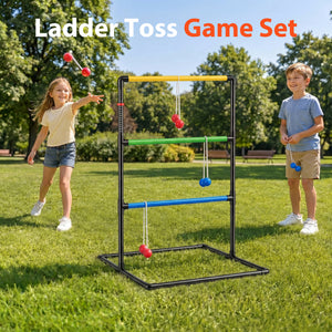 Sweetcrispy Ladder Ball Game Set Portable Ladder Toss for Backyard Tailgates Campsites and Family Fun