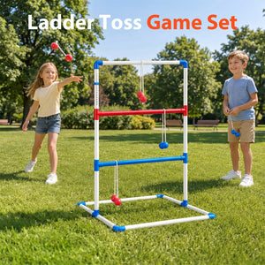 Sweetcrispy Ladder Ball Game Set Portable Ladder Toss for Backyard Tailgates Campsites and Family Fun