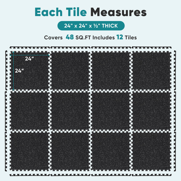 Sweetcrispy Interlocking Gym Floor Tiles for Home Gym