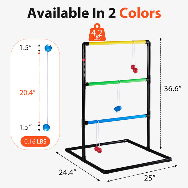 Sweetcrispy Ladder Ball Game Set Portable Ladder Toss for Backyard Tailgates Campsites and Family Fun