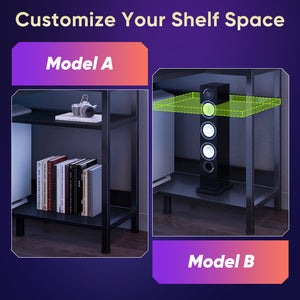 Sweetcrispy L-Shaped Gaming Desk with Monitor Stand, LED Lights & Power Outlets