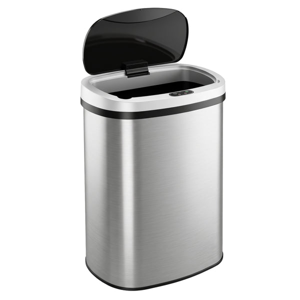 Sweetcrispy 50L Automatic Trash Can, Stainless Steel with 7" Smart Sensor Lid
