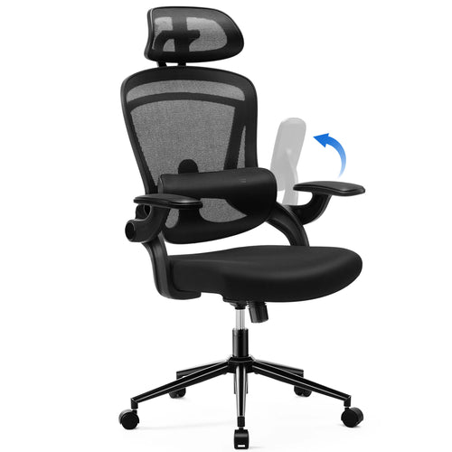Sweetcrispy Office Chair 120° Tilt with Flip-Up Armrests for Offices