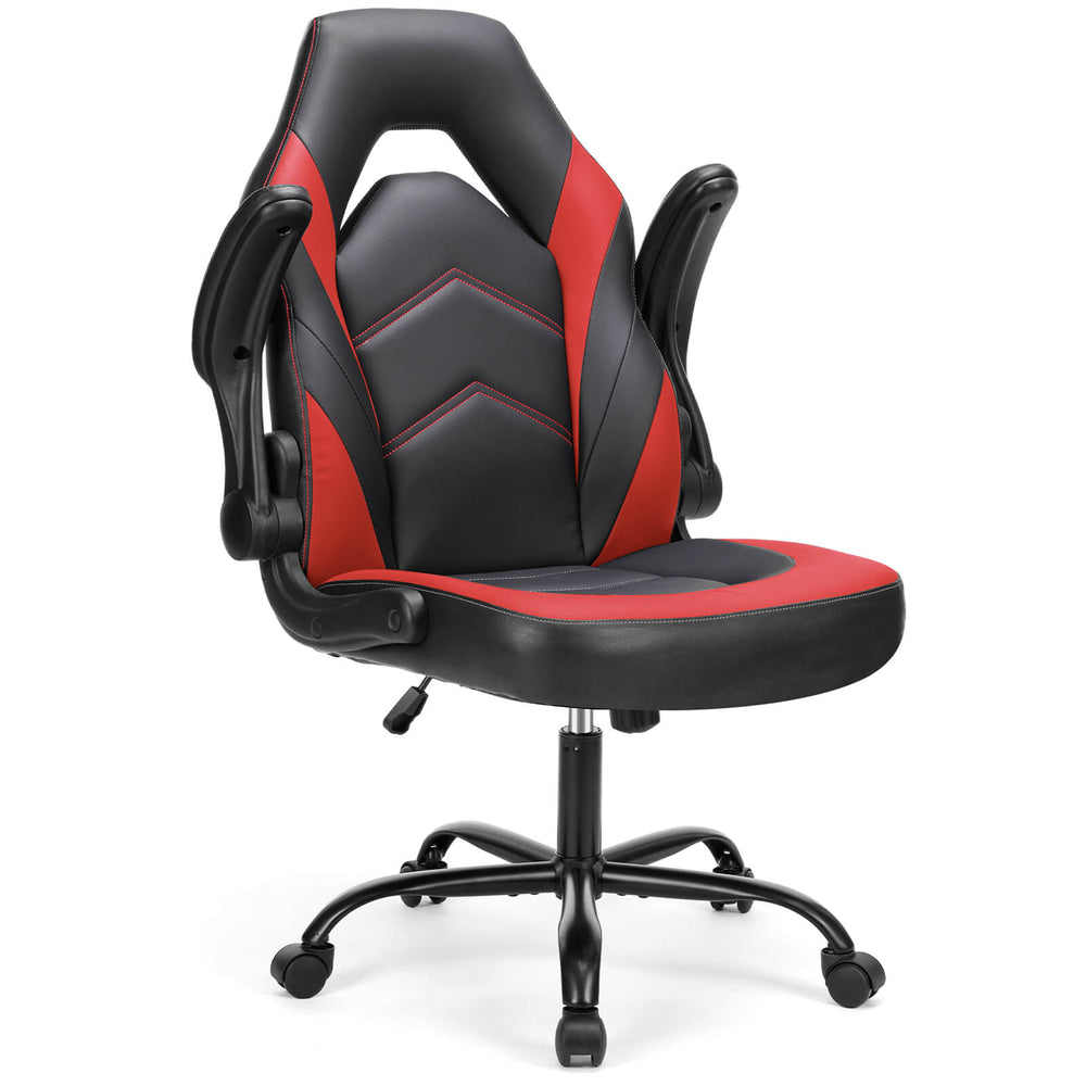 Sweetcrispy Leather Gaming Chair Height Adjustable For Playroom