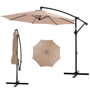Sweetcrispy 10ft Cantilever Patio Umbrella for Garden, Backyard, Poolside