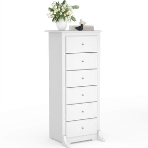 Sweetcrispy Tall 6-Drawer Wooden Dresser for Bedroom and Living Room