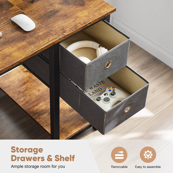 Sweetcrispy Computer Desk with Drawers for Bedroom Playroom