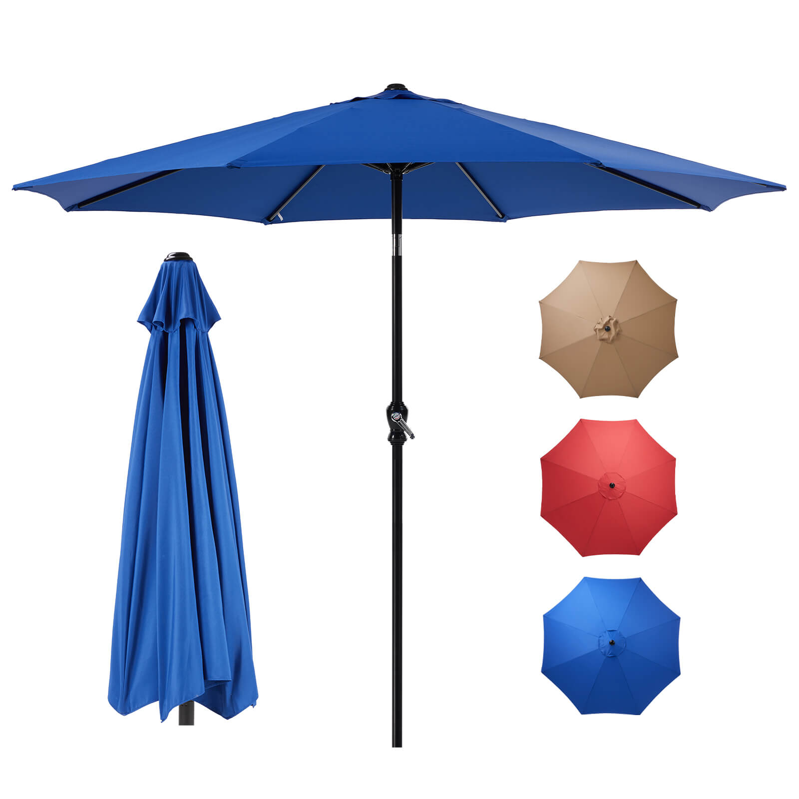 Sweetcrispy Patio Sunshade, 9 Feet with 8 Bones for Patios, Pools – sweetcrispy