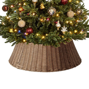 Hand-woven Christmas tree skirt Foldable -Tool-Free-Wrought Iron