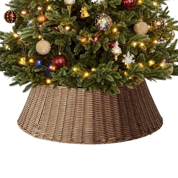 Hand-woven Christmas tree skirt Foldable -Tool-Free-Wrought Iron
