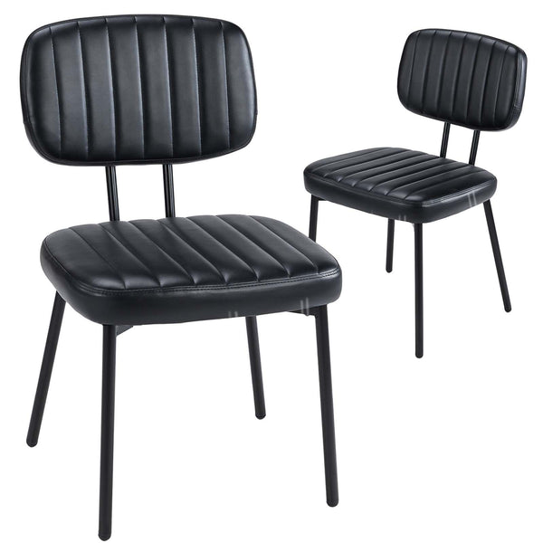 Sweetcrispy Dining Chair 2 Piece Faux Leather Cushion Set for Dining Room