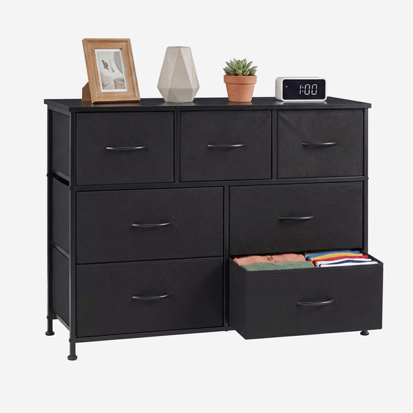 Sweetcrispy Dresser Wooden Top with Storage for Living Room Bedroom