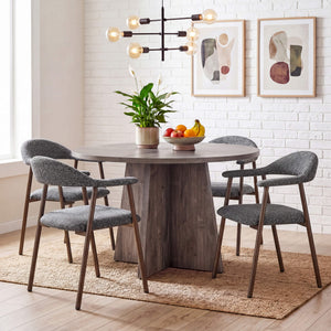 Sweetcrispy Linen-Upholstered Ergonomic Dining Chairs Set of 2
