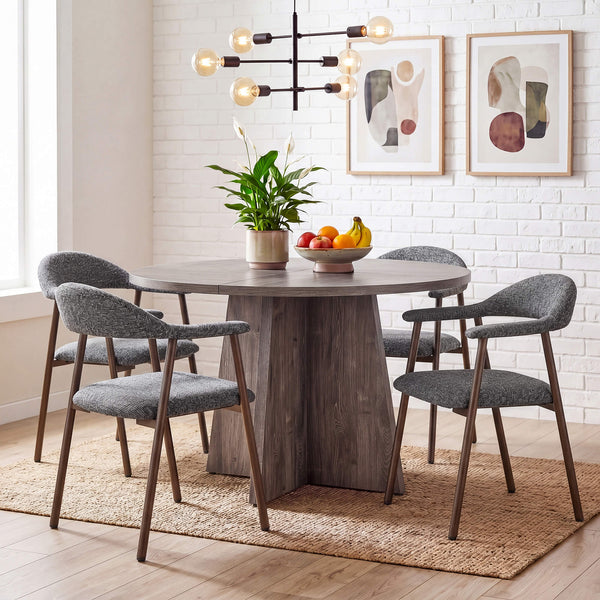 Sweetcrispy Linen-Upholstered Ergonomic Dining Chairs Set of 2
