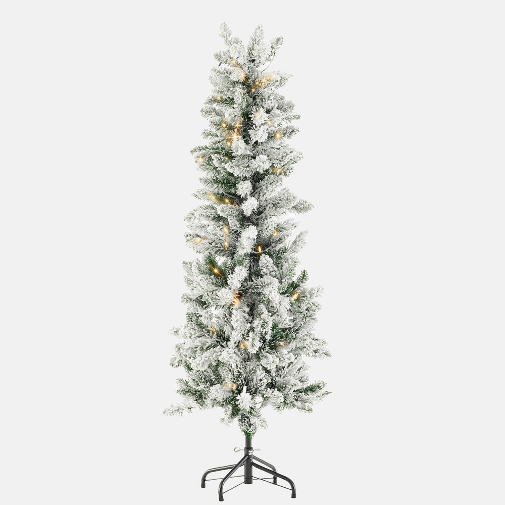 🎁 Sweetcrispy Luxury Pre-Decorated Artificial Fir Christmas Pencil Tree with Lights (100% off)