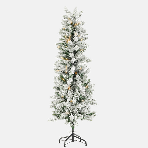🎁 Sweetcrispy Luxury Pre-Decorated Artificial Fir Christmas Pencil Tree with Lights (100% off)