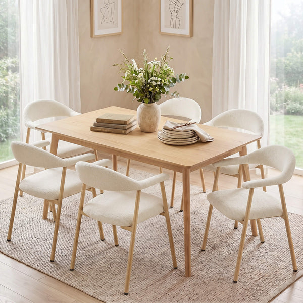 Sweetcrispy Linen-Upholstered Ergonomic Dining Chairs Set of 2