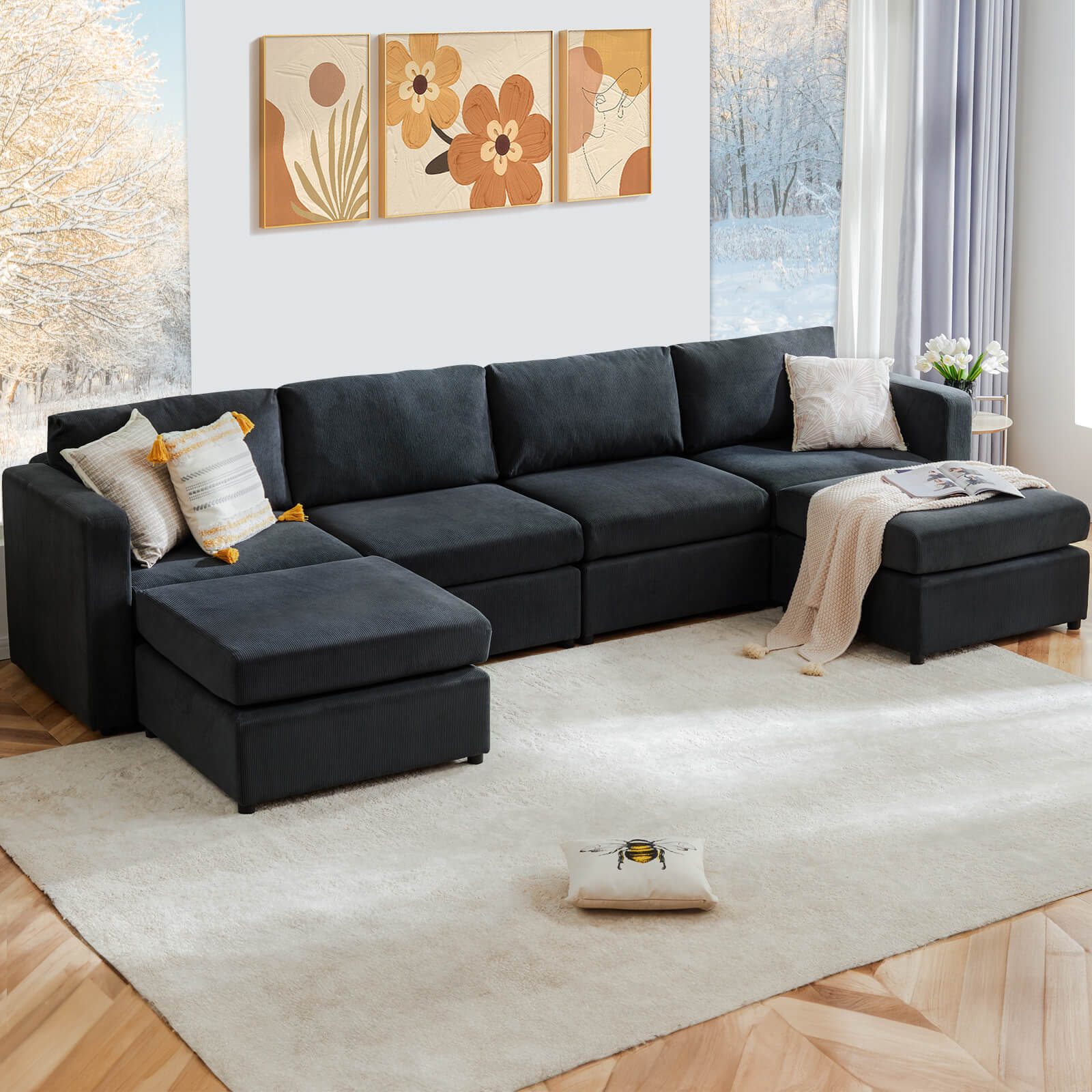Sweetcrispy Convertible Combo Sofa Bed for Living Room
