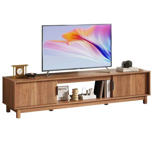 Sweetcrispy Boho TV Stand with Storage, Entertainment Center for TVs up to 65”