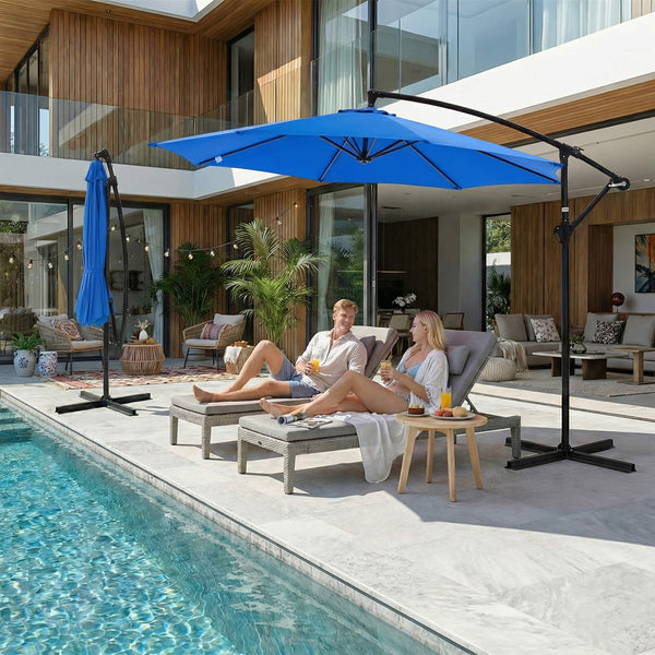 Sweetcrispy 10ft Cantilever Patio Umbrella for Garden, Backyard, Poolside