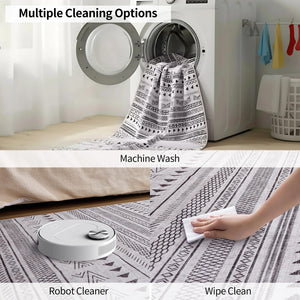 Sweetcrispy Luxury Weave Washable Area Rug for Bedroom Living Room