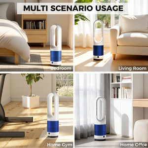 Sweetcrispy Tower Fan with 8 Speeds, 80° Oscillating Bladeless Fans with Remote Control