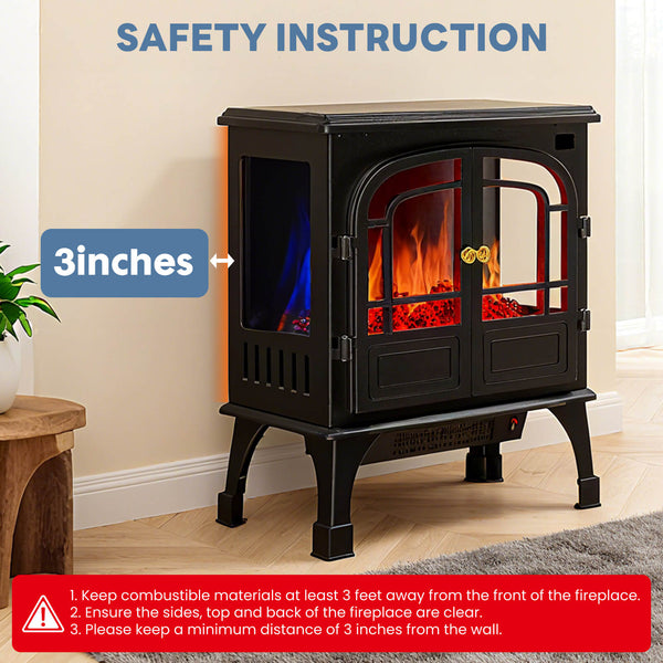 Sweetcrispy HearthGlow Twin Door Electric Fireplace for Indoor Use
