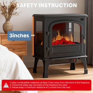 Sweetcrispy HearthGlow Twin Door Electric Fireplace for Indoor Use