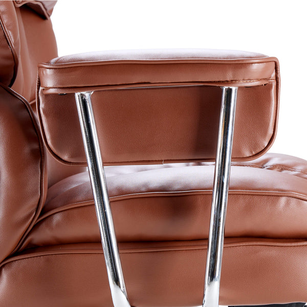 Sweetcrispy Computer Chair Leather with Leg Rest for Office